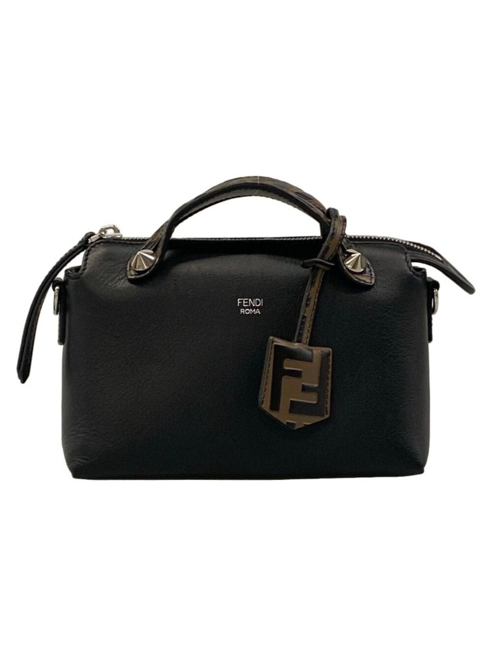 Fendi Handbag Mini by the Way Black Dark Brown Bag Leather